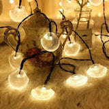 String Lights 19.6ft 40 LED Shell Shaped String Lights Battery Powered String Lights Suitable for Courtyard Family Gatherings