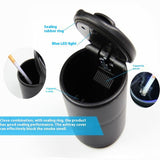 Car Ashtray with Lid Auto Ashtrays Smell Proof Smokeless Ashtray for Car Easy Clean Up Detachable Ash Tray with Blue Light(Black) In Australia - Darrahopens