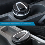 Car Ashtray with Lid Auto Ashtrays Smell Proof Smokeless Ashtray for Car Easy Clean Up Detachable Ash Tray with Blue Light(Black)