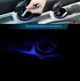 Car Ashtray with Lid Auto Ashtrays Smell Proof Smokeless Ashtray for Car Easy Clean Up Detachable Ash Tray with Blue Light(Black)