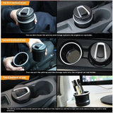 Car Ashtray with Lid Auto Ashtrays Smell Proof Smokeless Ashtray for Car Easy Clean Up Detachable Ash Tray with Blue Light(Black)