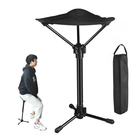 Portable Telescopic Stool - Lightweight Folding Chair for Camping & Fishing - Height Adjustable, Single Leg Tripod Seat - Foldable In Australia - Darrahopens