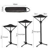 Portable Telescopic Stool - Lightweight Folding Chair for Camping & Fishing - Height Adjustable, Single Leg Tripod Seat - Foldable