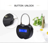 Time Lock LCD Display Time Lock Multi-Function Electronic Timer, USB Rechargeable Timer Padlock (Black)