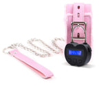 Time Lock LCD Display Time Lock Multi-Function Electronic Timer, USB Rechargeable Timer Padlock (Black)