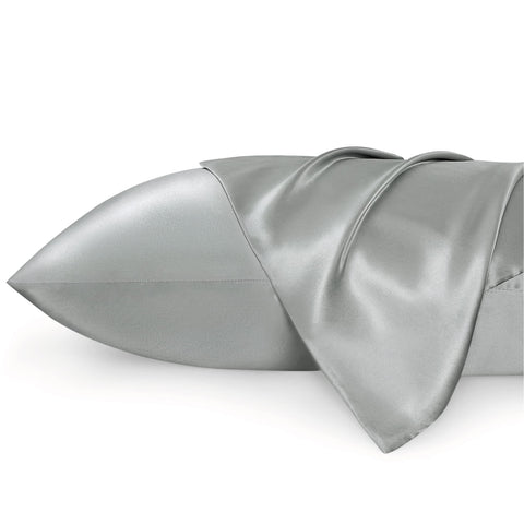 Bedsure Satin Pillowcase for Hair and Skin Queen - Silver Grey Silky Pillowcase  - Set of 2 with Envelope Closure,Similar to Silk In Australia - Darrahopens