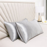 Bedsure Satin Pillowcase for Hair and Skin Queen - Silver Grey Silky Pillowcase  - Set of 2 with Envelope Closure,Similar to Silk