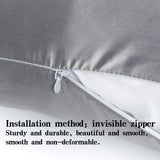 Bedsure Satin Pillowcase for Hair and Skin Queen - Silver Grey Silky Pillowcase  - Set of 2 with Envelope Closure,Similar to Silk