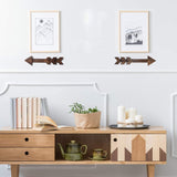 2 PCS Rustic Wood Arrow Sign Wall Decor, Dark Wooden Arrows Farmhouse and Home Hanging Decoration for Home or Wedding