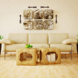 2 PCS Rustic Wood Arrow Sign Wall Decor, Dark Wooden Arrows Farmhouse and Home Hanging Decoration for Home or Wedding