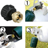 Propane Refill Adapter, LP Gas Cylinder Tank Coupler Fits Propane Tank and 1 lb Throwaway  Cylinder Solid Brass Valve