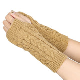 Women's Knit Arm Warmers Fingerless Gloves Thumb Hole Gloves Mittens for Typing Driving 
 Arm Warmers Long Fingerless Gloves