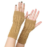 Women's Knit Arm Warmers Fingerless Gloves Thumb Hole Gloves Mittens for Typing Driving 
 Arm Warmers Long Fingerless Gloves