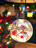 2 Pack Christmas Tree Balls ，Christmas Tree Decoration Ball，Warm Light Decorative ball Transparent Christmas Ball