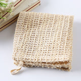 2 Pack Cotton Linen Body Exfoliating Washcloths, 25 x 25cm Bath Body Scrub Foaming Square Towel Cloth.
