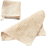 2 Pack Cotton Linen Body Exfoliating Washcloths, 25 x 25cm Bath Body Scrub Foaming Square Towel Cloth.