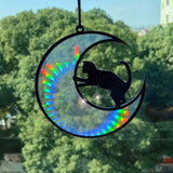 Acrylic Stained Glass Windows Hanging Decoration Black Cat Decor Car Hanging Ornament Cat Lover Memorial Gifts In Australia - Darrahopens