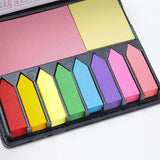 memo Notes Holder with Index tab Flags in Leather Like case, Multi
 with Mini Design Plastic Holder Box