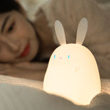 Cute Night Light for Kids, Cute Silicone Night Light, USB Rechargeable Nursery Lamp, Eye Caring Night Light
