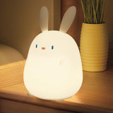 Cute Night Light for Kids, Cute Silicone Night Light, USB Rechargeable Nursery Lamp, Eye Caring Night Light
