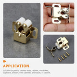 4 Set Double Roller Catch Cabinet Latch Hardware Fitting for Cabinet Cupboard Closet Furniture Door, Gold