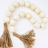 Wood Bead Garland with Diameter Wooden Beads, Long Wooden Beads Garland with Tassels, Decorative Beads for Farmhouse Decor In Australia - Darrahopens