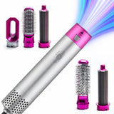 5 in 1 Hot Air Brush with Interchangeable Brush Head,Professional Hot Air Brush for Curling Drying Straightening Combing In Australia - Darrahopens