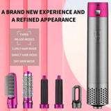 5 in 1 Hot Air Brush with Interchangeable Brush Head,Professional Hot Air Brush for Curling Drying Straightening Combing
