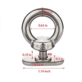 4 Pack Full 316 , Track Mount Tie Down Eyelet, Hold Bungee Cord or Ropes Up to 0.6", Marine Hardware (4 PCS)