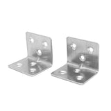 Stainless Steel 90 Degree Right Angle Brackets Fastener Corner Braces with Screws L Shape Joints Plate 2 Pcs
