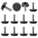 12 Pcs in Threaded Furniture Adjustable Levelers, M6 x 18mm Furniture Glide Leveling Feet for Table, Chair, Furniture Legs
