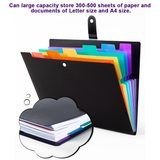 7 Pockets Paper Size Accordion Filing Folder Organizer with Sticker Tabs Plastic Important Document Holder for School Home Office