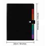 7 Pockets Paper Size Accordion Filing Folder Organizer with Sticker Tabs Plastic Important Document Holder for School Home Office