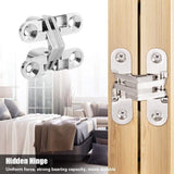 Zinc Alloy Hidden Hinge Invisible Folding Door Concealed Cross Hidden Hinges for Furniture Hardware Folding Door