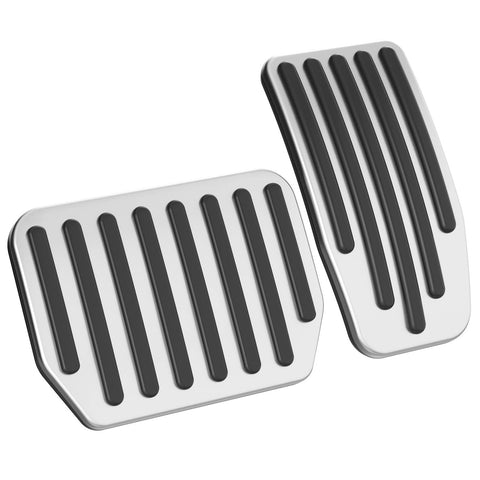for  Accelerator Brake Pedal Cover，Aluminum Performance Non-Slip Foot Pedals Accessories - Silver
 Rest Pedal Extenders