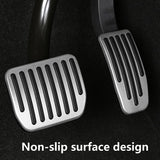 for  Accelerator Brake Pedal Cover，Aluminum Performance Non-Slip Foot Pedals Accessories - Silver
 Rest Pedal Extenders