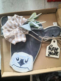 Orchids Cow Head Door Wreath Sign, Welcome Hanger for Front Door, Spring Farmhouse Artificial Leaves Outdoor Decors