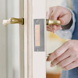 2Pcs Door Strike Plate, Door Latch Plate with Screws, Deadbolt Strike Plate, Door Jamb Repair Kit for Dead Latch Deadbolt