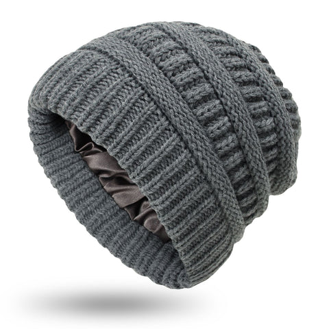 Womens Satin Lined Winter Cable Knit  for Women
Womens Winter Warm Knitted Hat Satin Silk Lined Cable Knit
