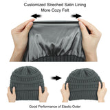 Womens Satin Lined Winter Cable Knit  for Women
Womens Winter Warm Knitted Hat Satin Silk Lined Cable Knit