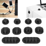Wire Organizer Set of 10, Cable Management Clips for Desk,Nightstand, Car,PC,Charger,Adhesive Cord Organizer for Home and Office