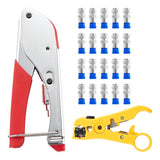 Coaxial Cable Crimper Coax Compression Tool Coaxial Cable Stripper for Cable Connector
Cable Compression Tool Kit