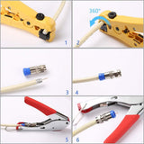 Coaxial Cable Crimper Coax Compression Tool Coaxial Cable Stripper for Cable Connector
Cable Compression Tool Kit