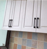 4 Matt Black Cabinet Door Handles and Pulls, Furniture Drawer Handles, Zinc Alloy,Kitchen Cabinet Wardrobe Knobs Bars