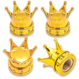 4 PCS Crown Tire Valve Stem Caps, with Rubber Ring, Tire Air Valve Cap Plastic with Brass Core, Universal Cars,Trucks, Bikes