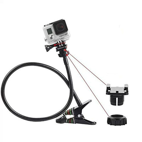 Flexible Gooseneck Clamp Mount for Action
Webcam Mount - Flexible Desk Stand Clamp Gooseneck Stand （black）