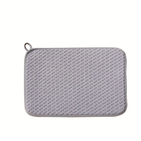 Dish Drying Mats for Kitchen Counter 2 Pack, Dish Drying Pads Absorbent, Washable Microfiber Dishes Drainer Mats (grey) In Australia - Darrahopens