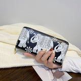 Women Wallet Clutch Long Purse Cartoon Printed Wallet ( Elephant)
Purse Wallet Canvas Elephant Pattern Handbag （2pcs）