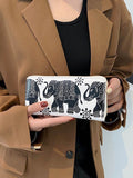 Women Wallet Clutch Long Purse Cartoon Printed Wallet ( Elephant)
Purse Wallet Canvas Elephant Pattern Handbag （2pcs）