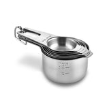 Stainless Steel Measuring Cups Set of 15 with Pour Spout, Metal Kitchen Tools with Easy to Read Markings for Measuring Dry